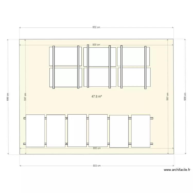 toit du garage. Plan de 