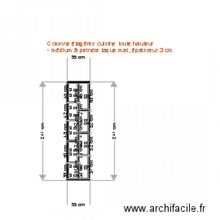 colonne étagères cuisine. Plan de 0 pièce et 0 m2