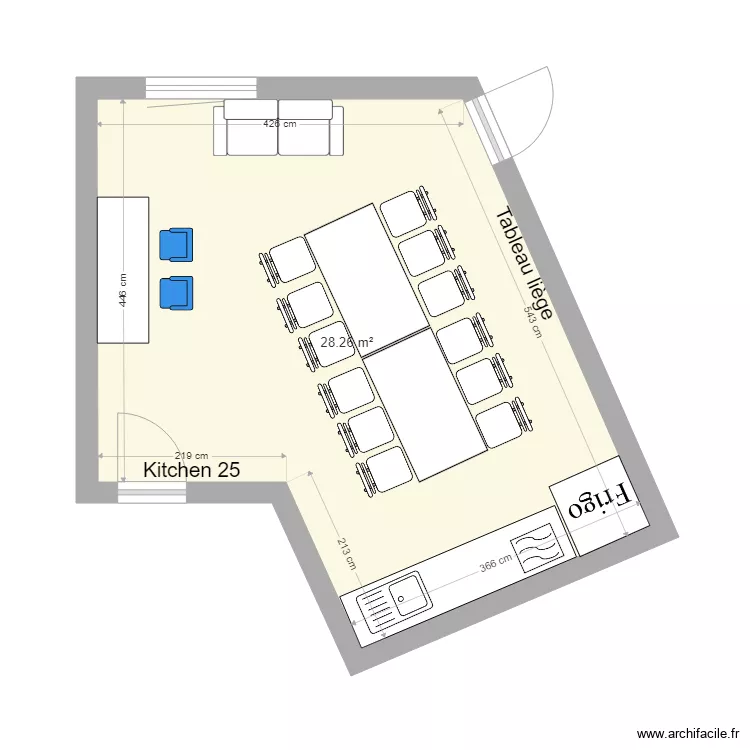 Kitchen 25. Plan de 
