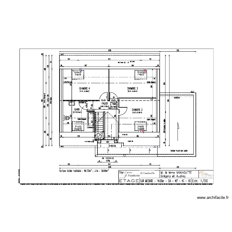 VANHOUTTE CHAUFFAGE R+1. Plan de 