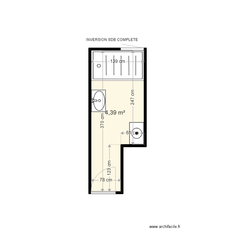 LMSALA FATIMA . Plan de 1 pièce et 4 m2