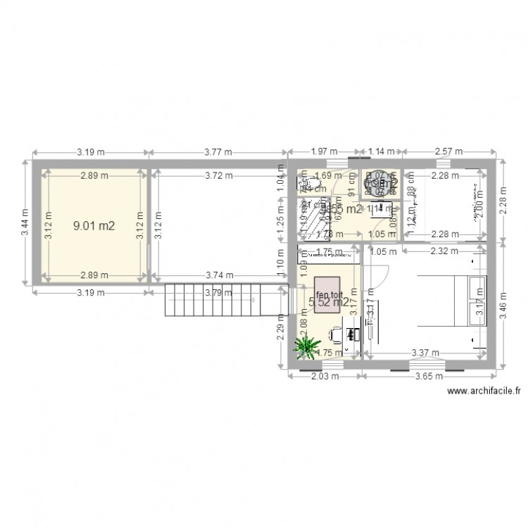 agrandissement étage. Plan de 0 pièce et 0 m2