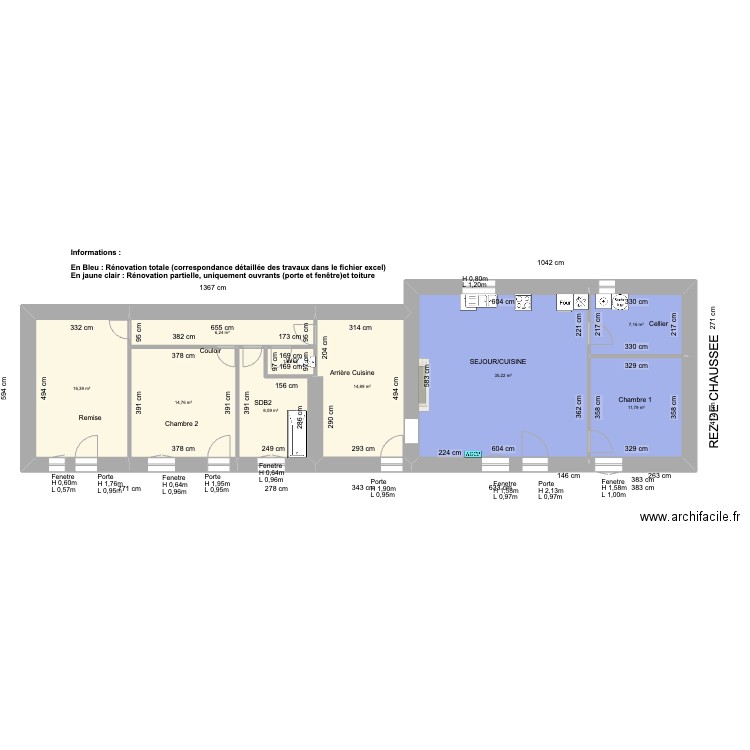 Maison 12 Le Râteau Partie ancienne uniquement. Plan de 14 pièces et 238 m2