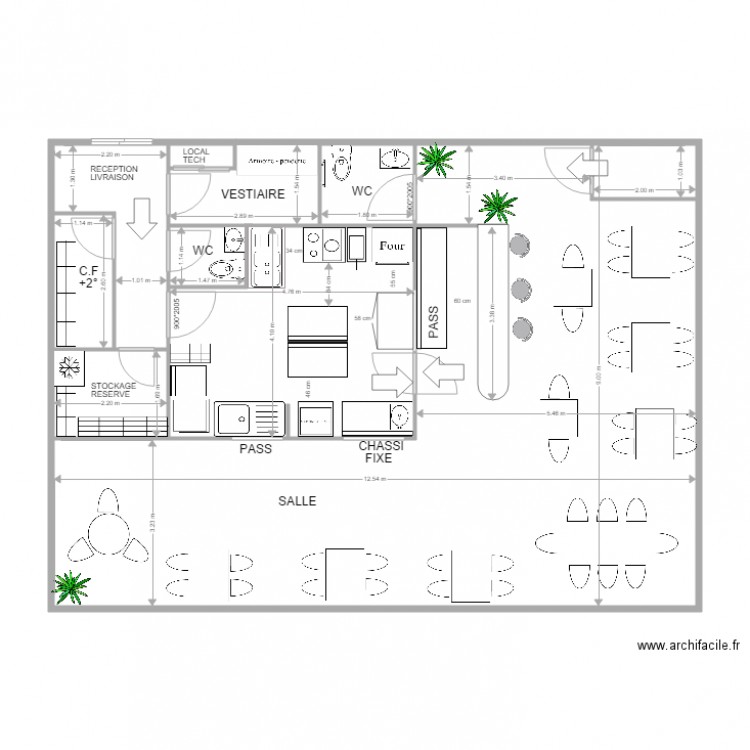 projet trie. Plan de 8 pièces et 105 m2