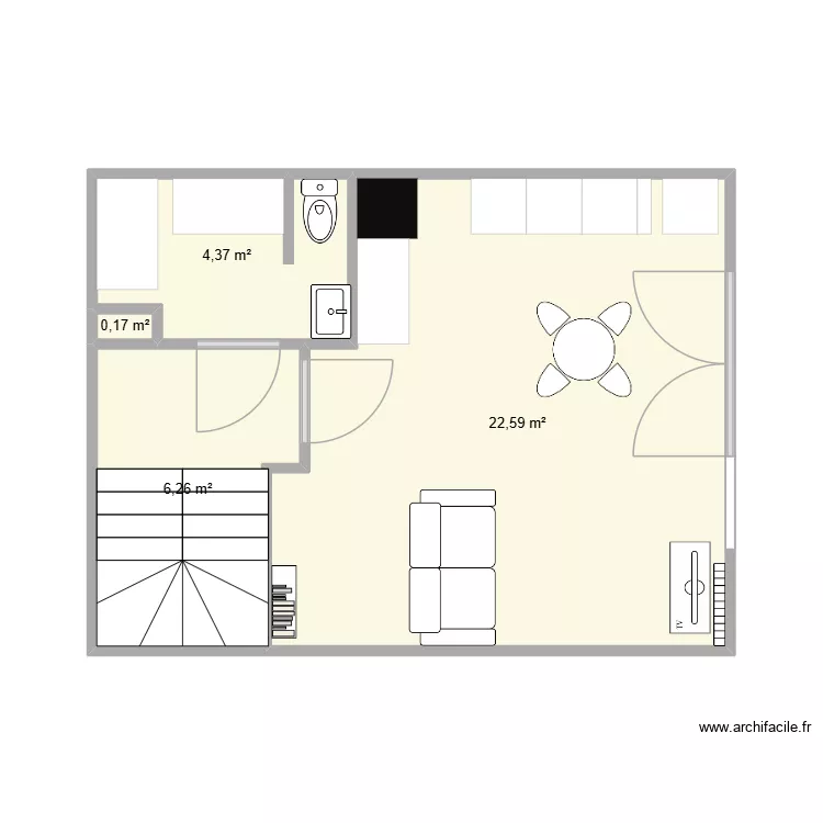 CuisineMoissy. Plan de 4  et 33 m²