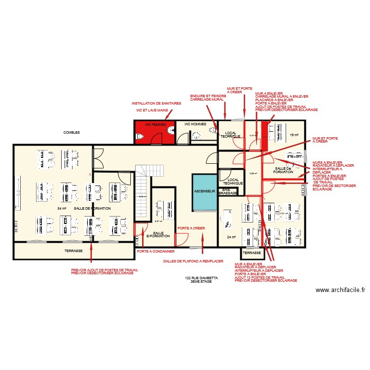 ACIF REIMS TRAVAUX. Plan de 0 pièce et 0 m2