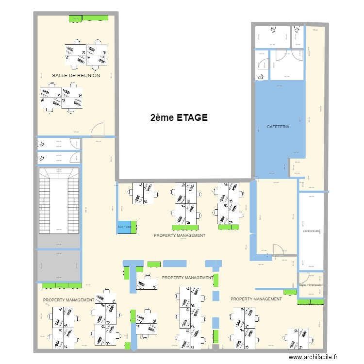 Plan Roquepine - nouvel essai 1er. Plan de 83 pièces et 2014 m2