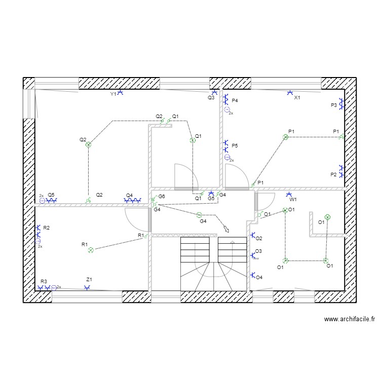 Nouveaux plan étage elec. Plan de 5 pièces et 70 m2