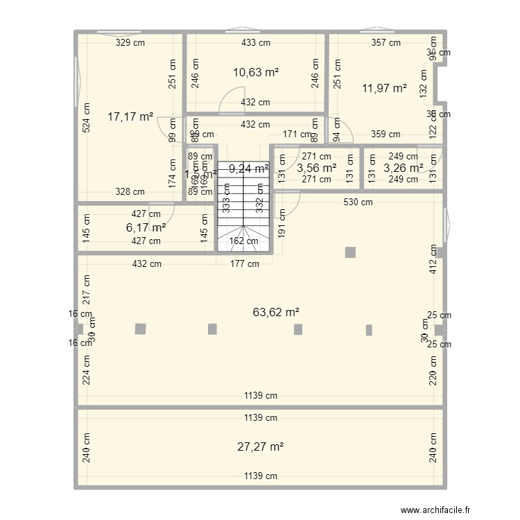 15 descartes R+1. Plan de 10 pièces et 154 m2