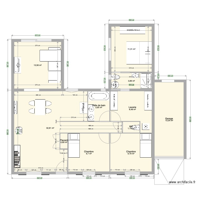 Maison garenne extension. Plan de 0 pièce et 0 m2