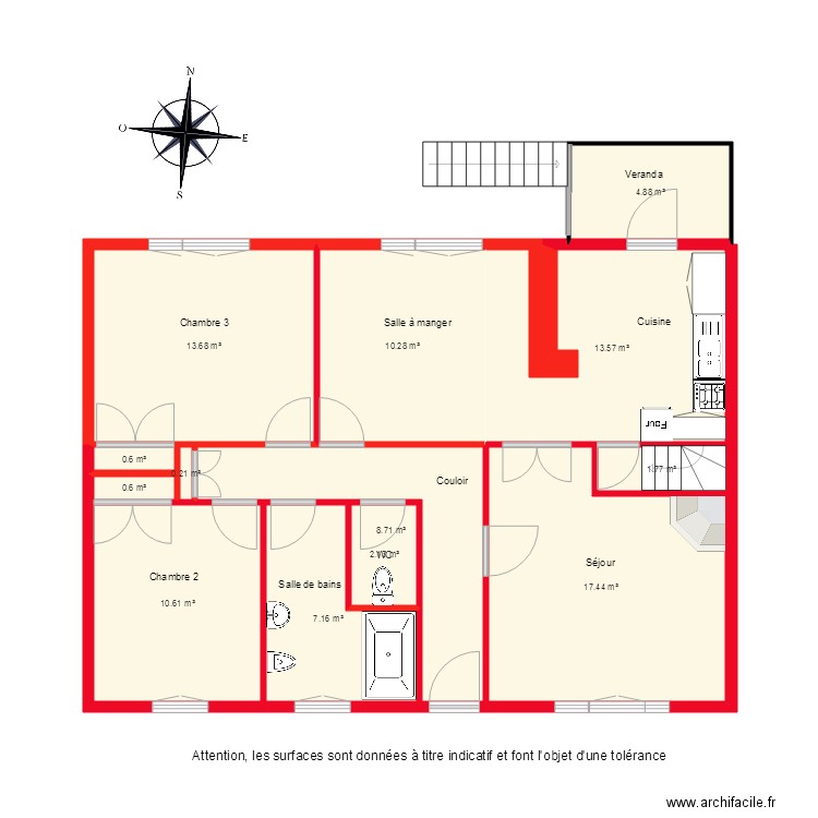 BI4092 1ETAGE NON COTE. Plan de 0 pièce et 0 m2