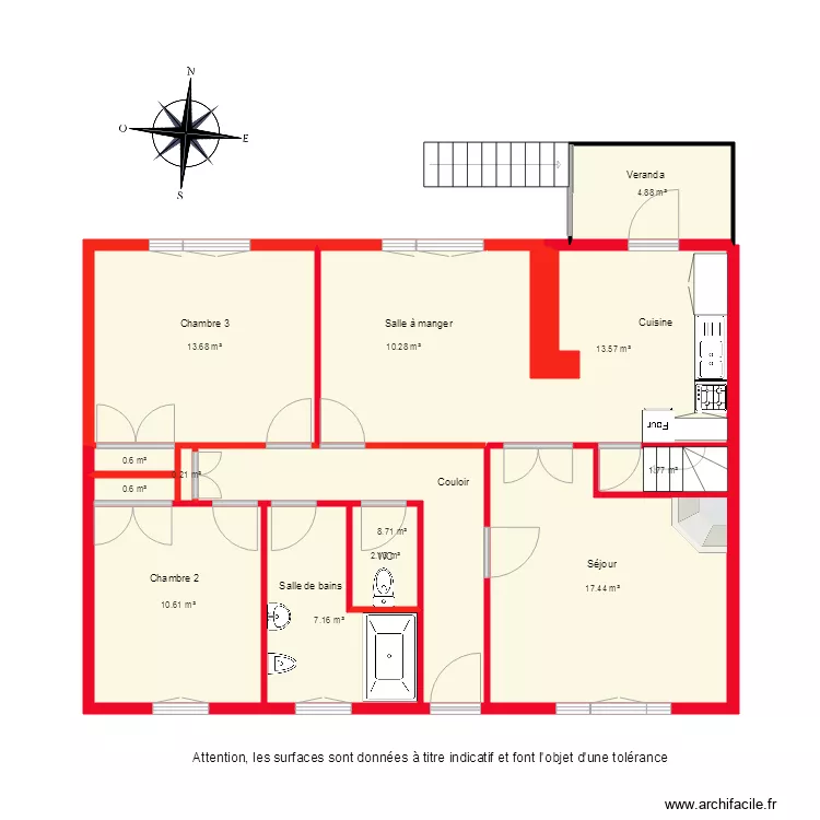 BI4092 1ETAGE NON COTE. Plan de 