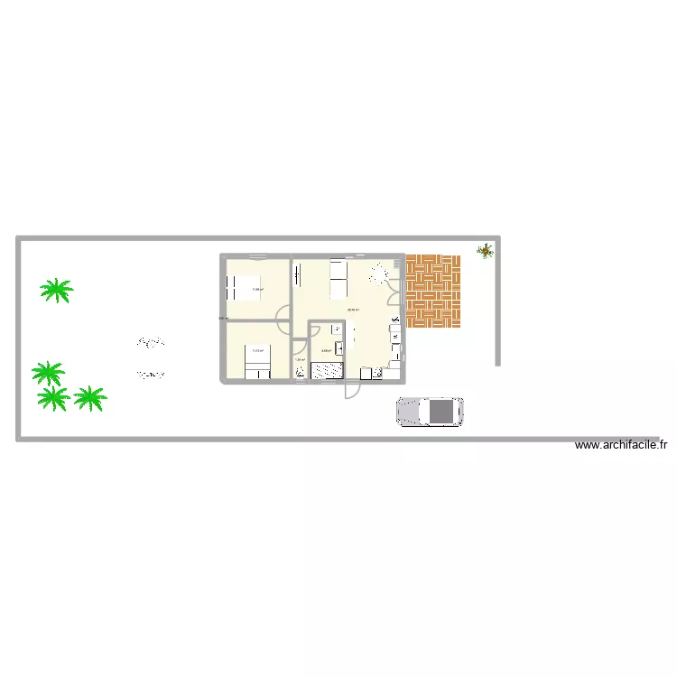 maison2. Plan de 6 pièces et 61 m²