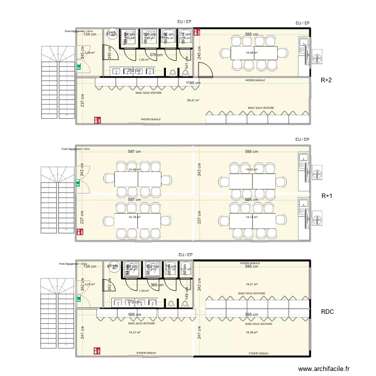 EIFFAGE CHANTIER H.HOTEL R+2. Plan de 
