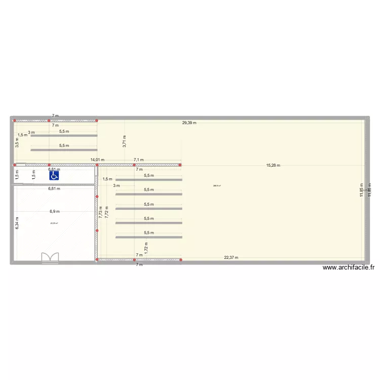 Stand de tir. Plan de 4  et 341 m²