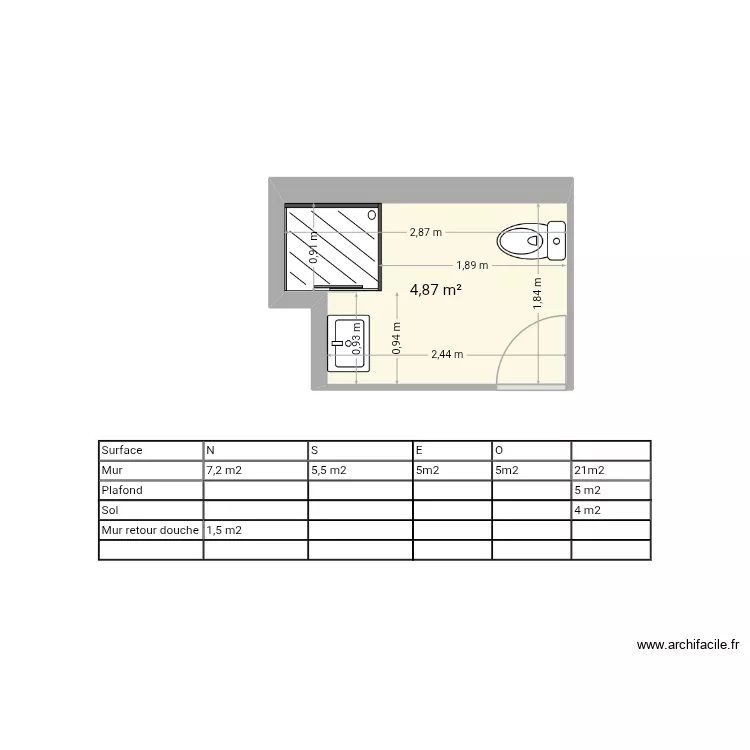 thomas 2. Plan de 1  et 5 m²