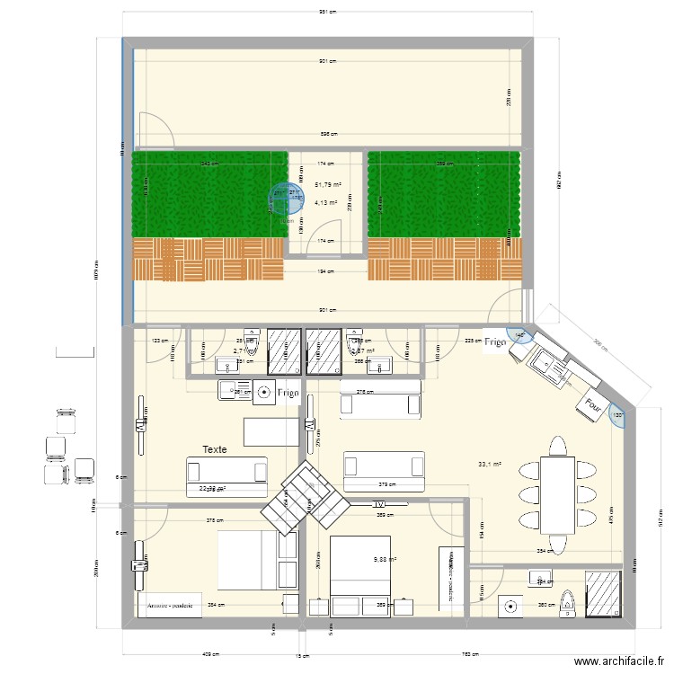 psb2. Plan de 10 pièces et 154 m2