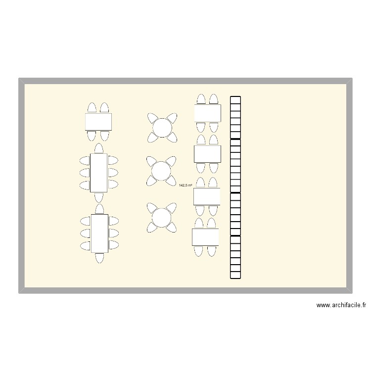 plan du mess. Plan de 1 pièce et 143 m2