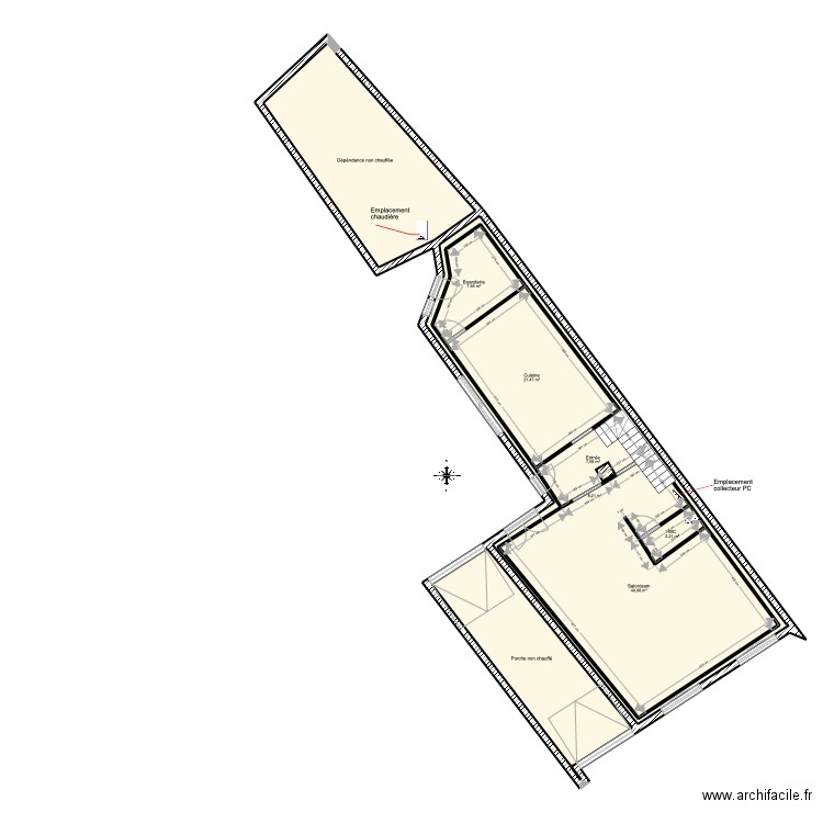 Plan rdc2. Plan de 8 pièces et 242 m2