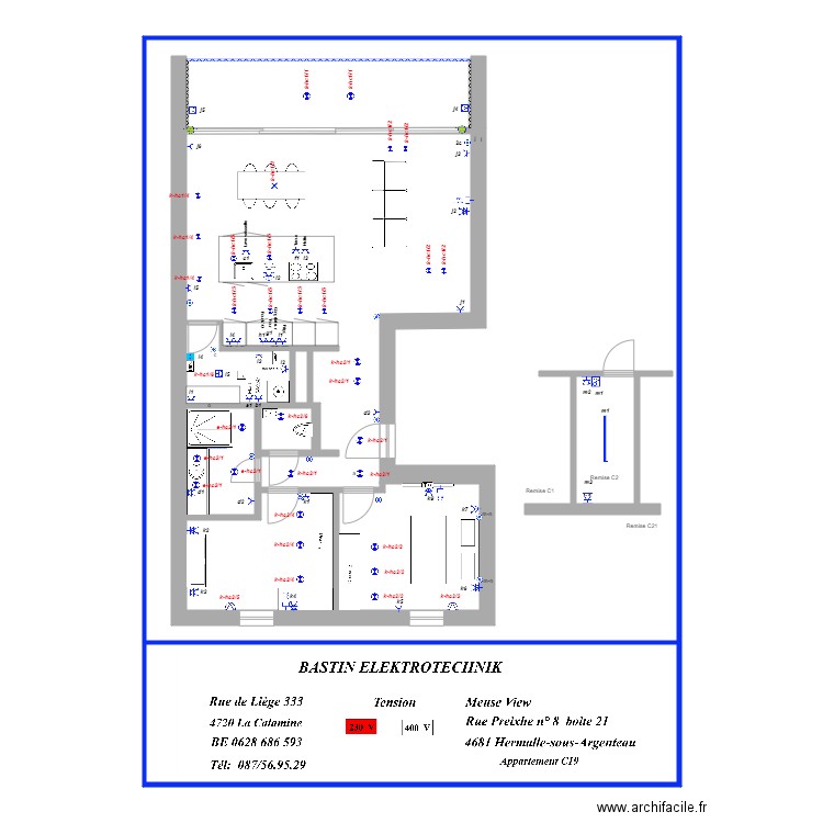 Meuse View Appartement  C19  réception. Plan de 0 pièce et 0 m2