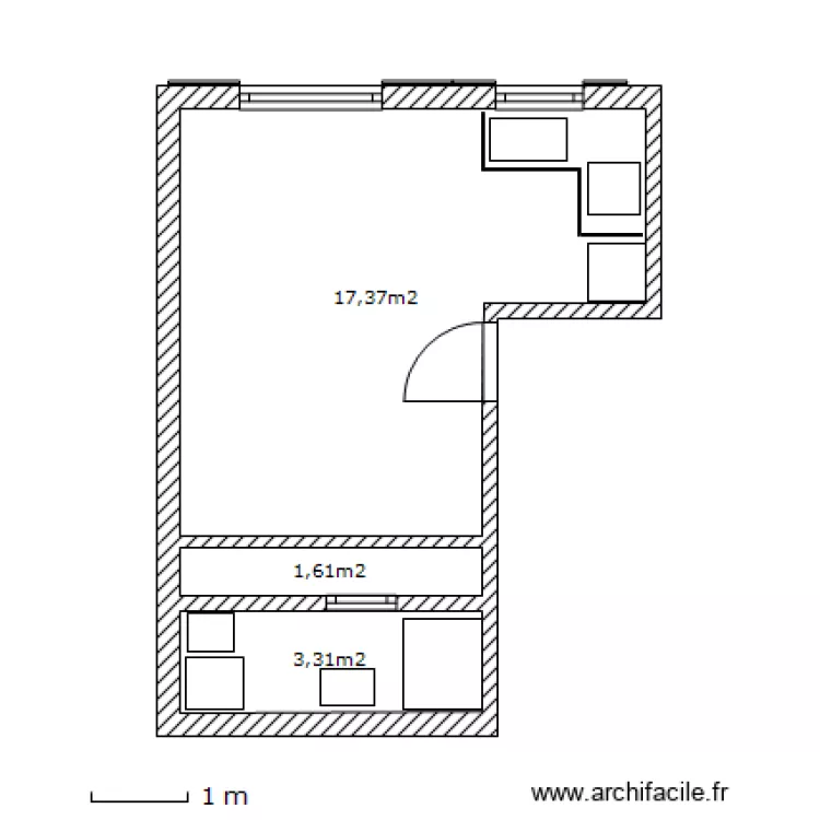 Appartement 4 (avant travaux). Plan de Appartement 4 (avant travaux). Plan de