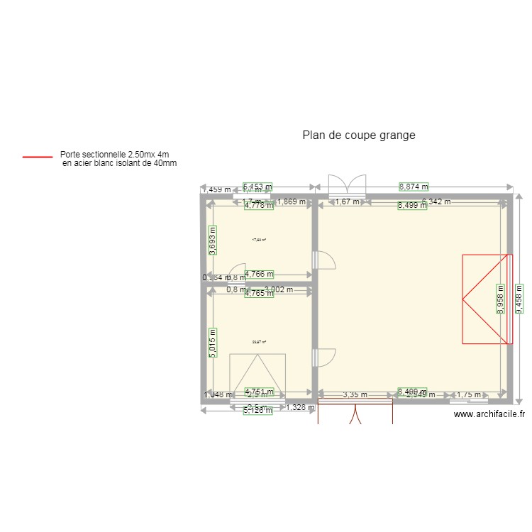 plan de coupe grange. Plan de 0 pièce et 0 m2