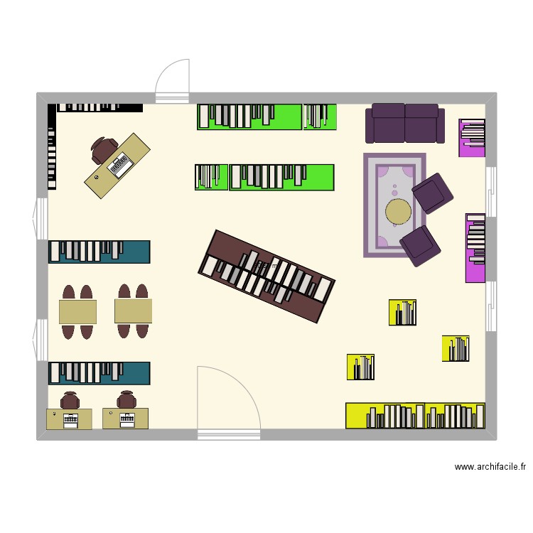 bibliothèque AVANT. Plan de 1 pièce et 81 m2