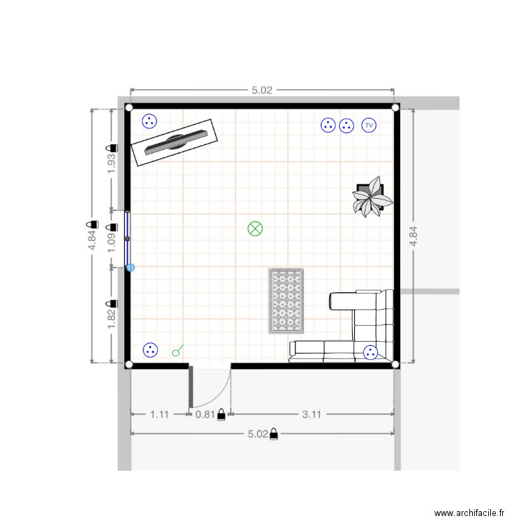 salon. Plan de 0 pièce et 0 m2