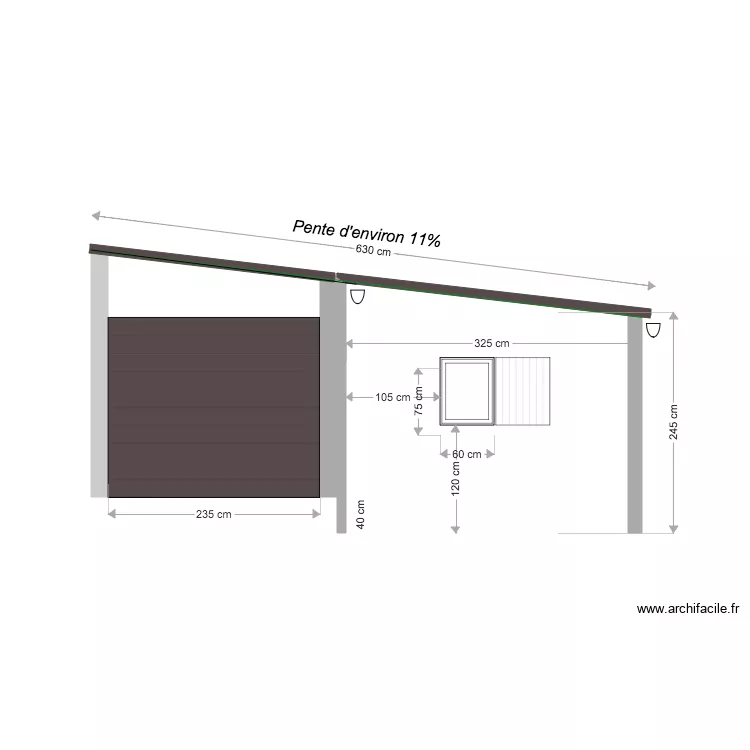 Garage plan de coupe après travaux. Plan de Garage plan de coupe après travaux. Plan de