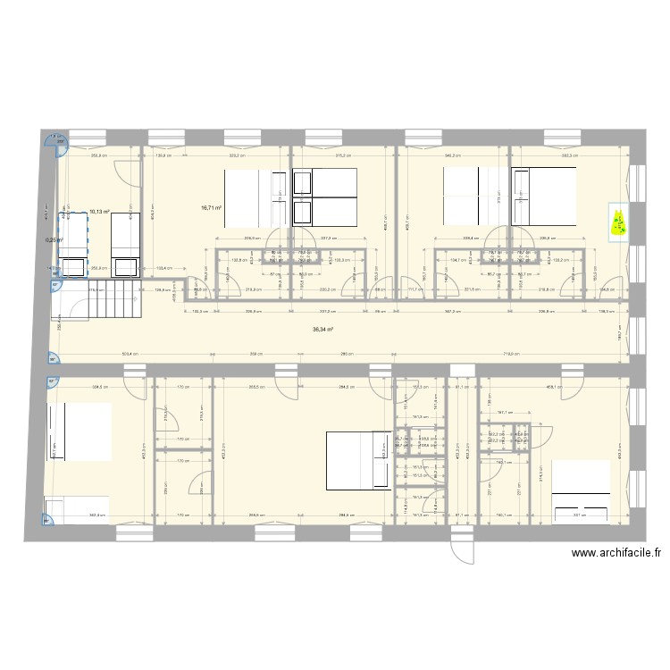 RodinEtageProjet4 avec meubles. Plan de 0 pièce et 0 m2