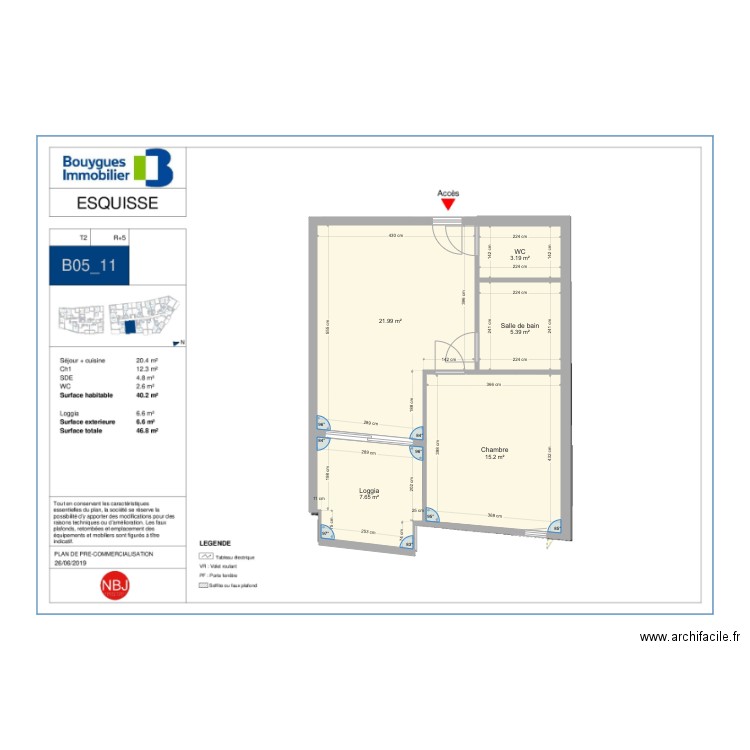 Esquisse v1. Plan de 0 pièce et 0 m2