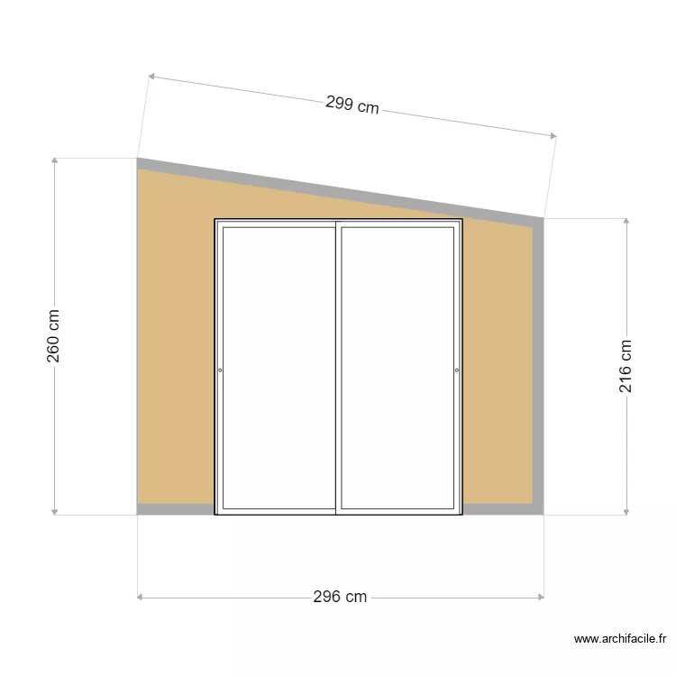 Facade gauche veranda 25 janvier. Plan de 
