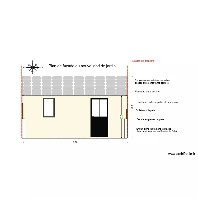 projet facade abri  . Plan de 