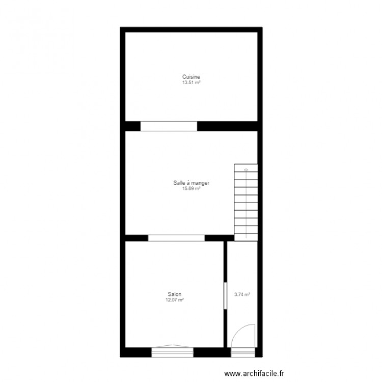 Maison ouvriere droite. Plan de 0 pièce et 0 m2