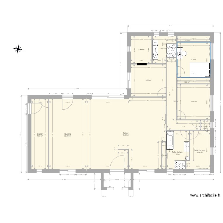 titi. Plan de 0 pièce et 0 m2