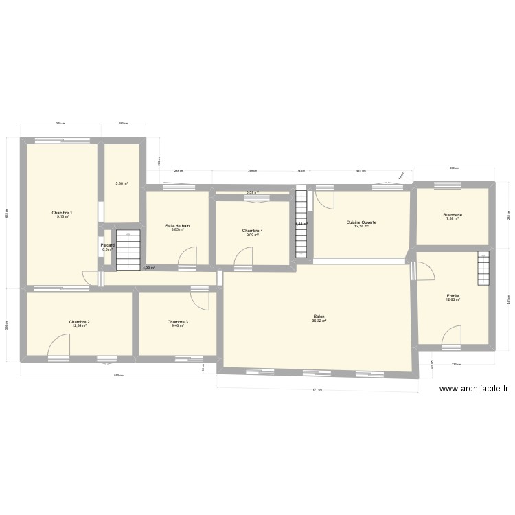 MALEK. Plan de 19 pièces et 265 m2