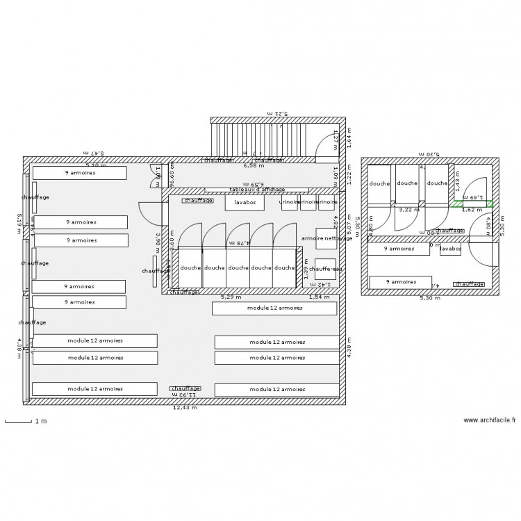 nouveaux vestiaires usine. Plan de 0 pièce et 0 m2