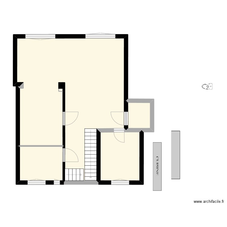 Etage 1. Plan de 4 pièces et 71 m2