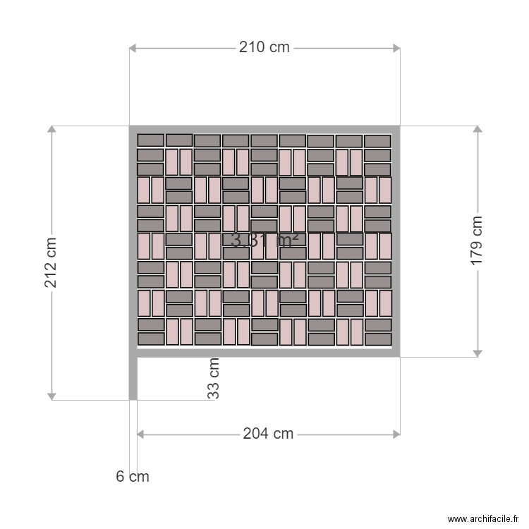 Dalle beton cabanne. Plan de 1 pièce et 3 m2