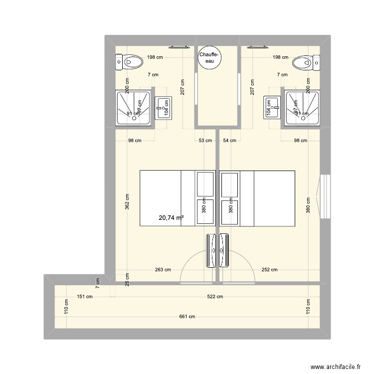 ROES Michaël. Plan de 3 pièces et 36 m2