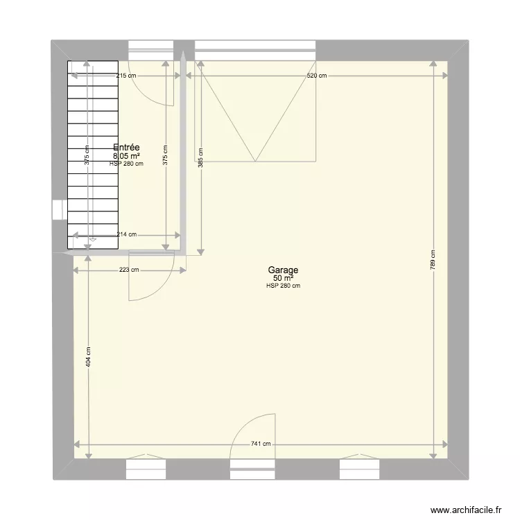 RDC garage. Plan de 