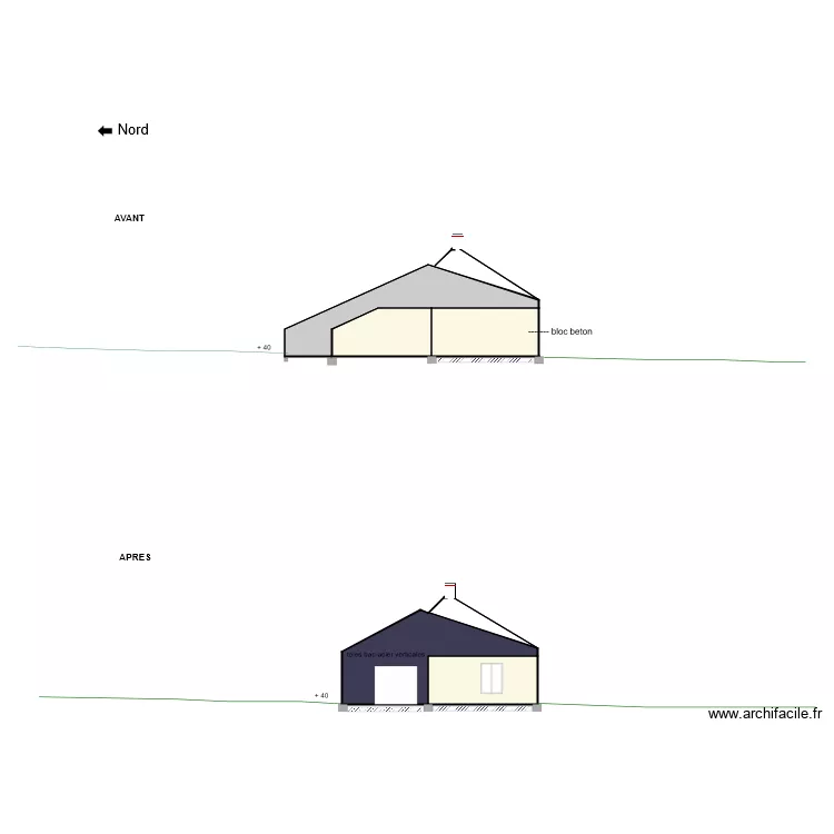plan de coupe facade nord. Plan de 