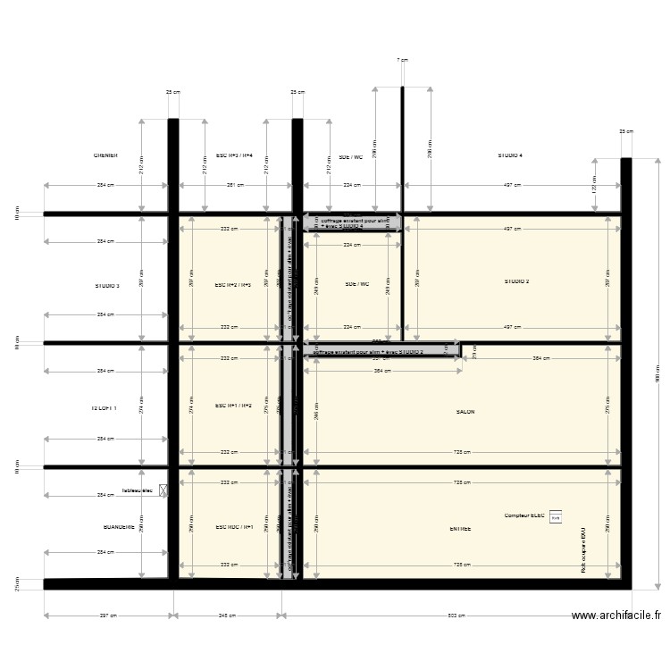 Notre Dame coupe partie avant. Plan de 0 pièce et 0 m2