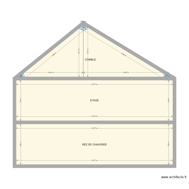 COUPE. Plan de 0 pièce et 0 m2