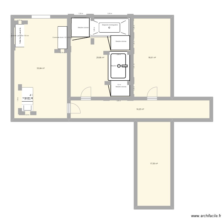 plan de mesieur G. Plan de 5 pièces et 116 m2