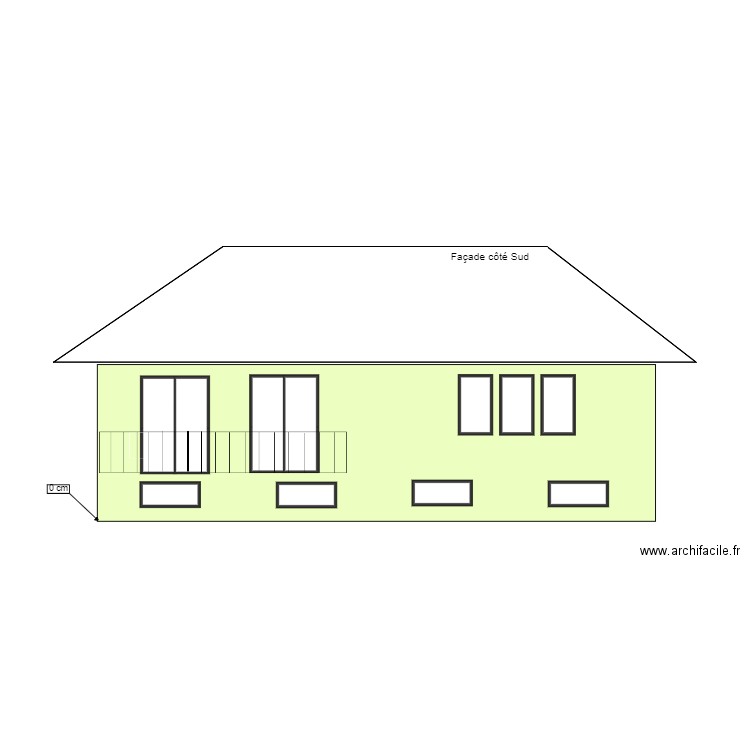 Plans façade Côté Sud. Plan de 0 pièce et 0 m2