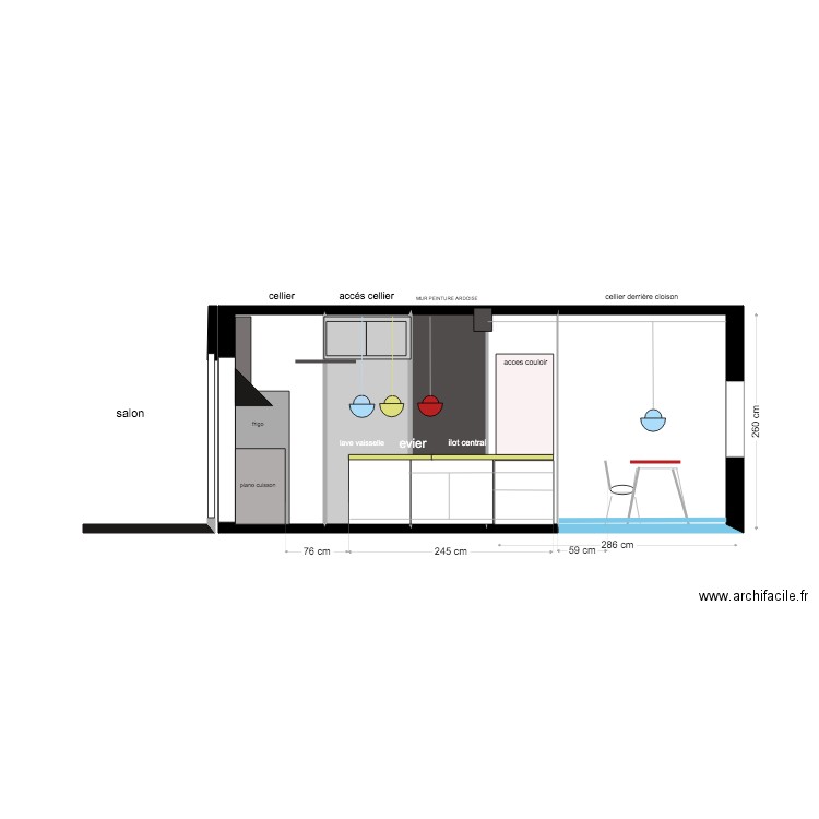 elevation cuisine ilot . Plan de 0 pièce et 0 m2