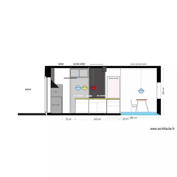 elevation cuisine ilot . Plan de 