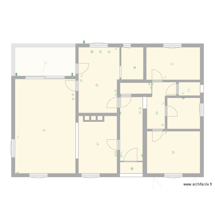 croisette. Plan de 21 pièces et 242 m2