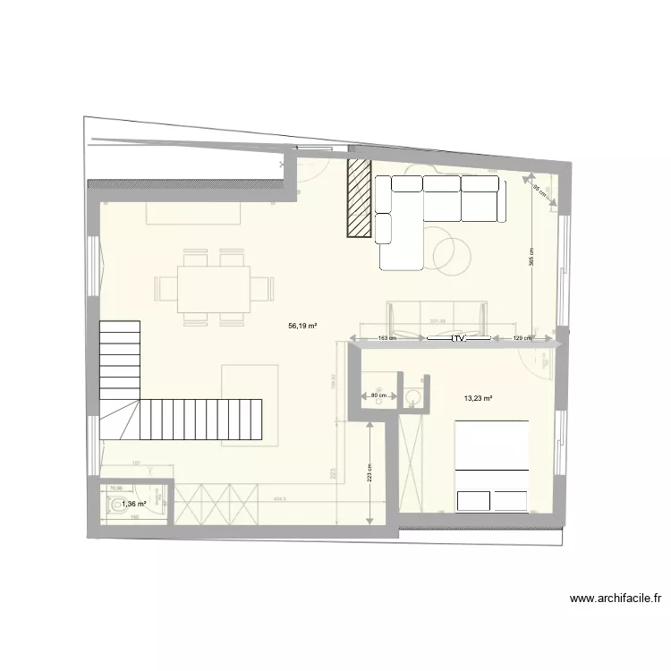 Maison Lorient RDC. Plan de 